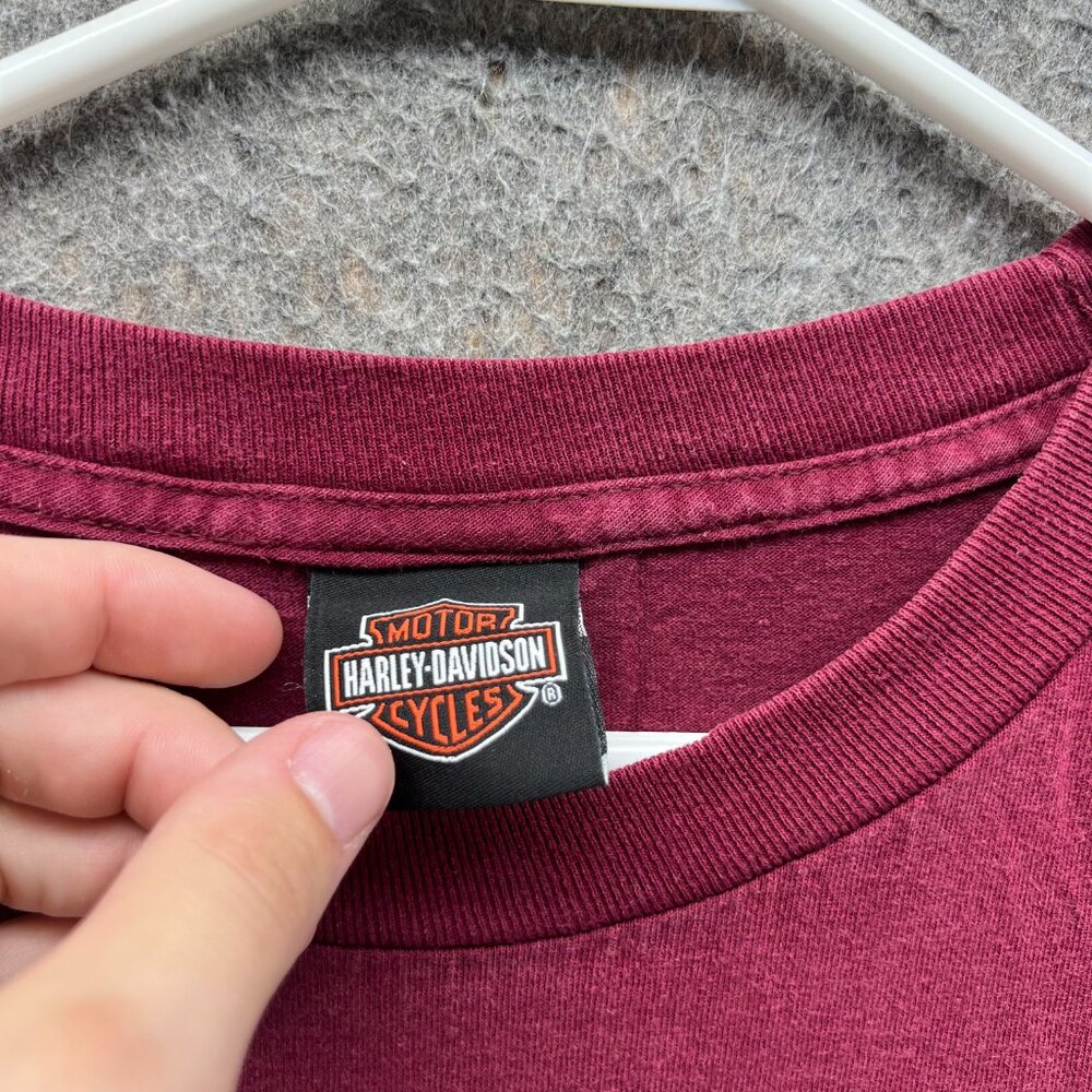 Vintage Harley Davidson Shirt Mens 2XL BurgundyCrewneck Florida Y2K Way of Fire - Picture 3 of 12